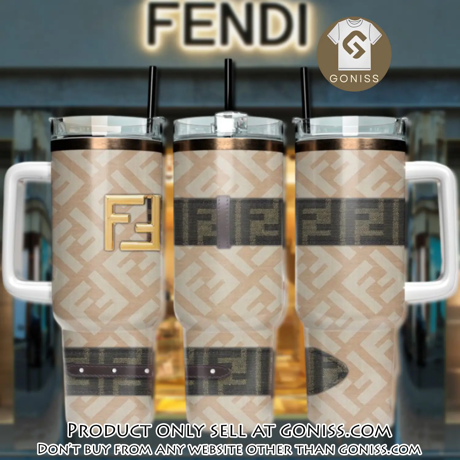 Fendi logo 40oz stanley tumbler fendi stanley tumbler ktb1067 gn1038095